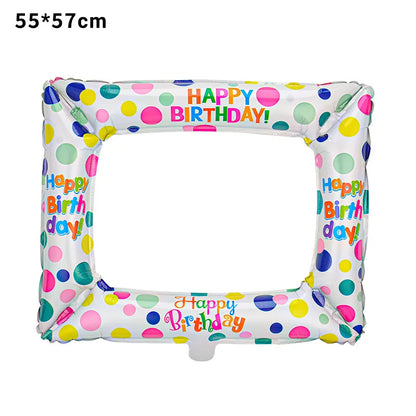 Birthday Graduation Dots Photo Frame Aluminum Film Balloon Party Graduation Ceremony New Year's Eve Photo Prop