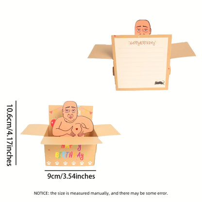Funny Happy Birthday Pop-Up Birthday Card For Party Fun Office Home Decor Cute Desktop Novelty Hilarious Desktop Decoration