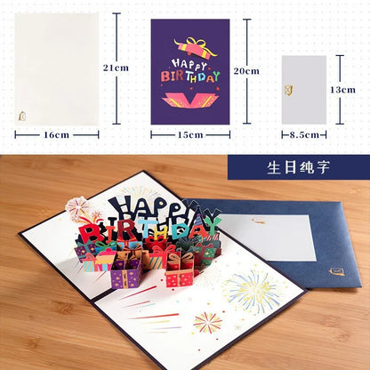 Happy Birthday Pop Up Card – 3D Birthday or Anniversary Greeting Card for Milestone Celebrations, Wedding Anniversary