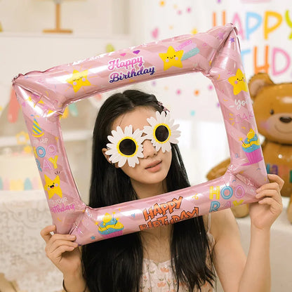 Birthday Graduation Dots Photo Frame Aluminum Film Balloon Party Graduation Ceremony New Year's Eve Photo Prop