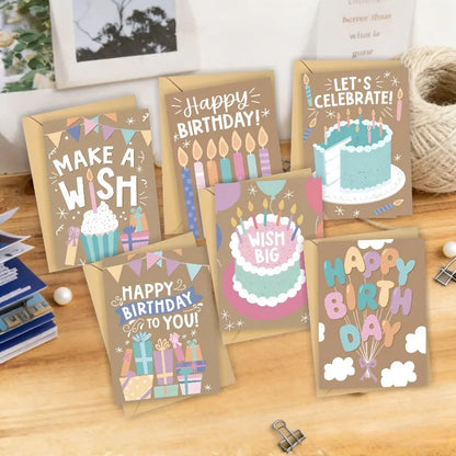 12 Fun Birthday Greeting Cards with Envelopes, -Heartfelt Thank You Cards for Birthdays, Mother's Day, Teacher's Day