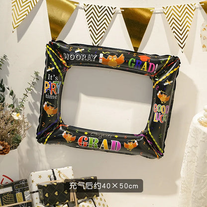 Birthday Graduation Dots Photo Frame Aluminum Film Balloon Party Graduation Ceremony New Year's Eve Photo Prop